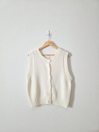 Cream Button Up Sweater Tank (XL)
