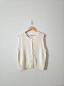 Cream Button Up Sweater Tank (XL)