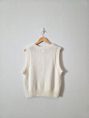 Cream Button Up Sweater Tank (XL)