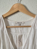 NEW Madewell White Smocked Top (XS)