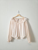 Anthropologie Striped Puff Sleeve Top (L)