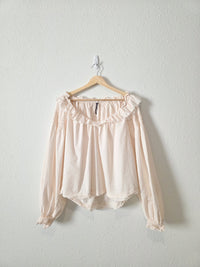 Anthropologie Striped Puff Sleeve Top (L)