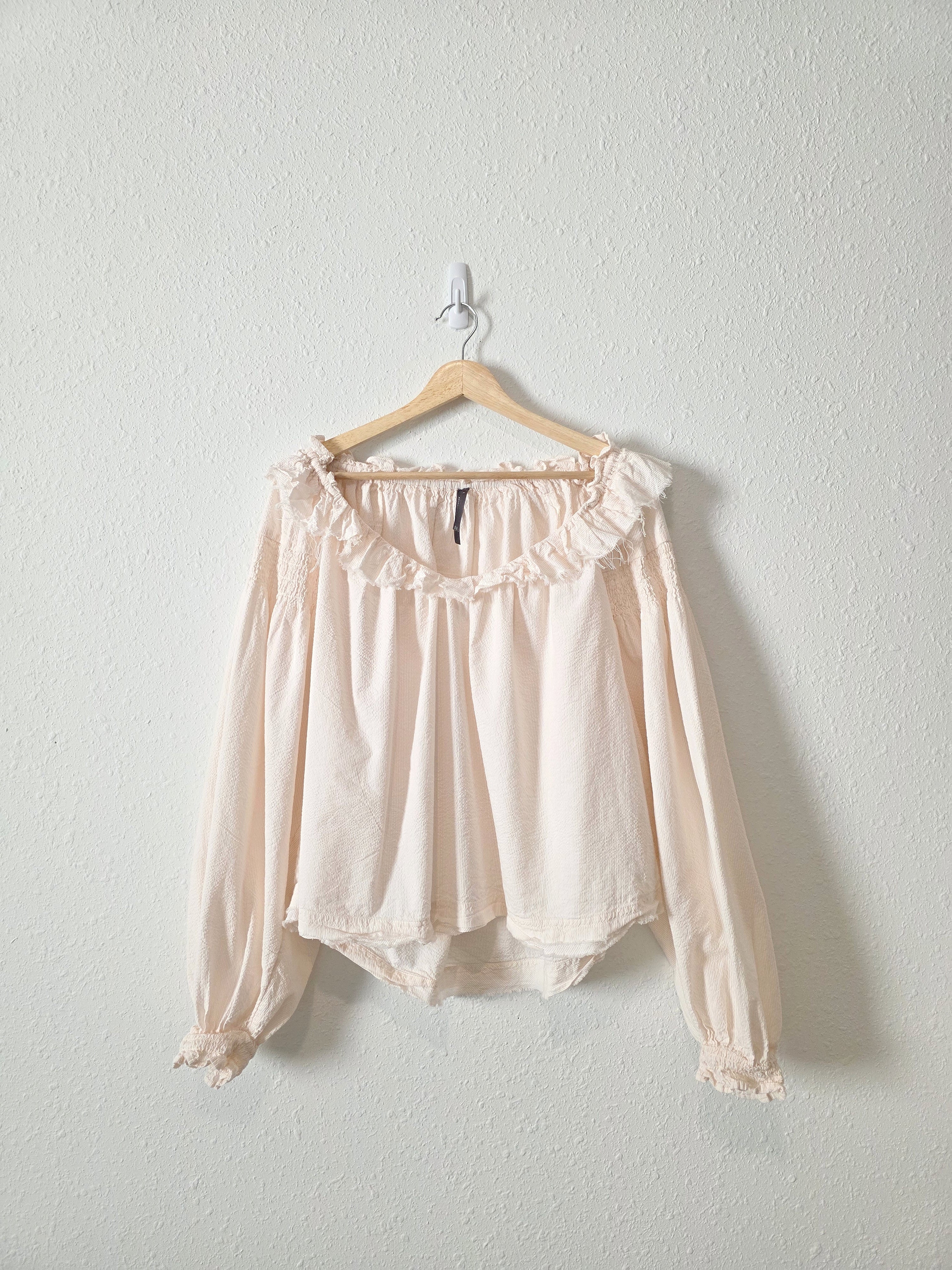 Anthropologie Striped Puff Sleeve Top (L)