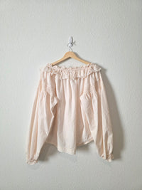 Anthropologie Striped Puff Sleeve Top (L)