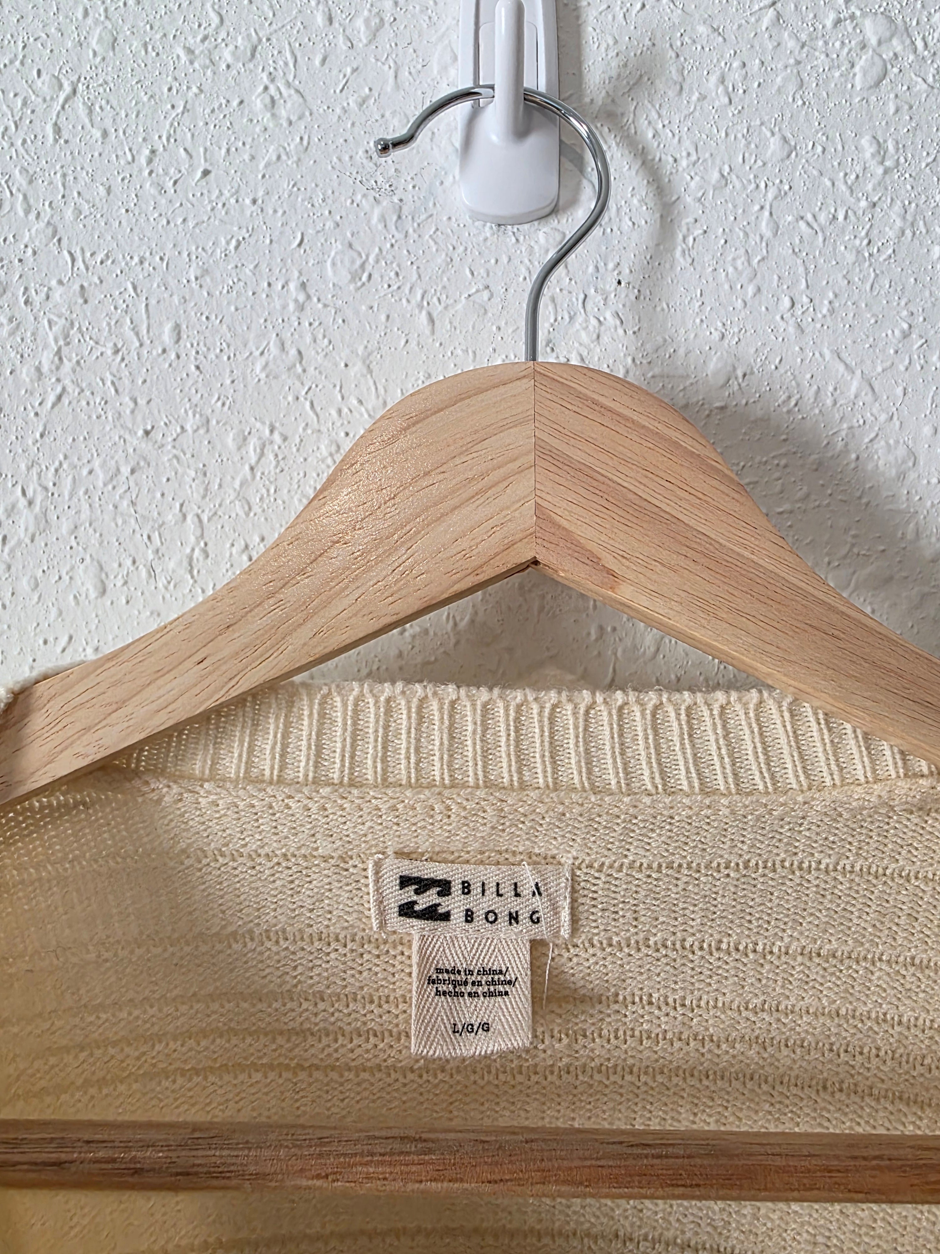 Billabong Cream Ribbed Sweater (L)
