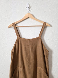 Brown Wide Leg Overall Jumpsuit (XS)