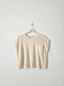 Cream Ribbed Knit Top (M)
