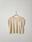 Cream Ribbed Knit Top (M)