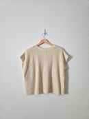 Cream Ribbed Knit Top (M)