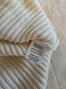 Cream Ribbed Knit Top (M)