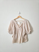 Floral Eyelet Puff Sleeve Top (M)