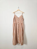 Rust Checkered Midi Dress (XL)