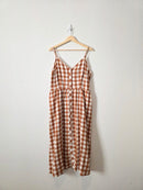 Rust Checkered Midi Dress (XL)