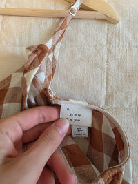 Rust Checkered Midi Dress (XL)