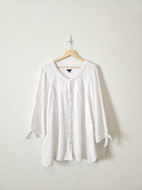 White Cotton Gauze Top (3X)
