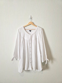 White Cotton Gauze Top (3X)