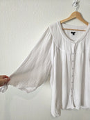 White Cotton Gauze Top (3X)