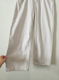 Zara Wide Leg Linen Blend Jeans (M)