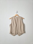 Linen Blend Button Up Vest (S)