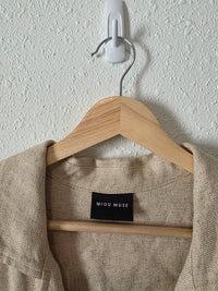 Miou Muse Oat Linen Blend Dress (M)
