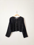 Black Crochet Knit Top (S)