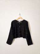 Black Crochet Knit Top (S)