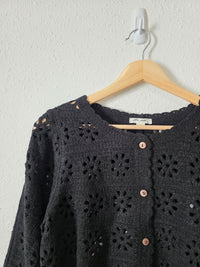 Black Crochet Knit Top (S)