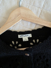 Black Crochet Knit Top (S)
