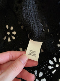Black Crochet Knit Top (S)