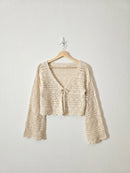 Crochet Tie Front Sweater (M)