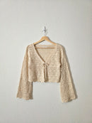 Crochet Tie Front Sweater (M)