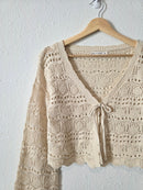Crochet Tie Front Sweater (M)