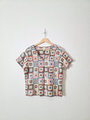 Vintage J.Jill Linen Crochet Top (L)