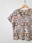 Vintage J.Jill Linen Crochet Top (L)