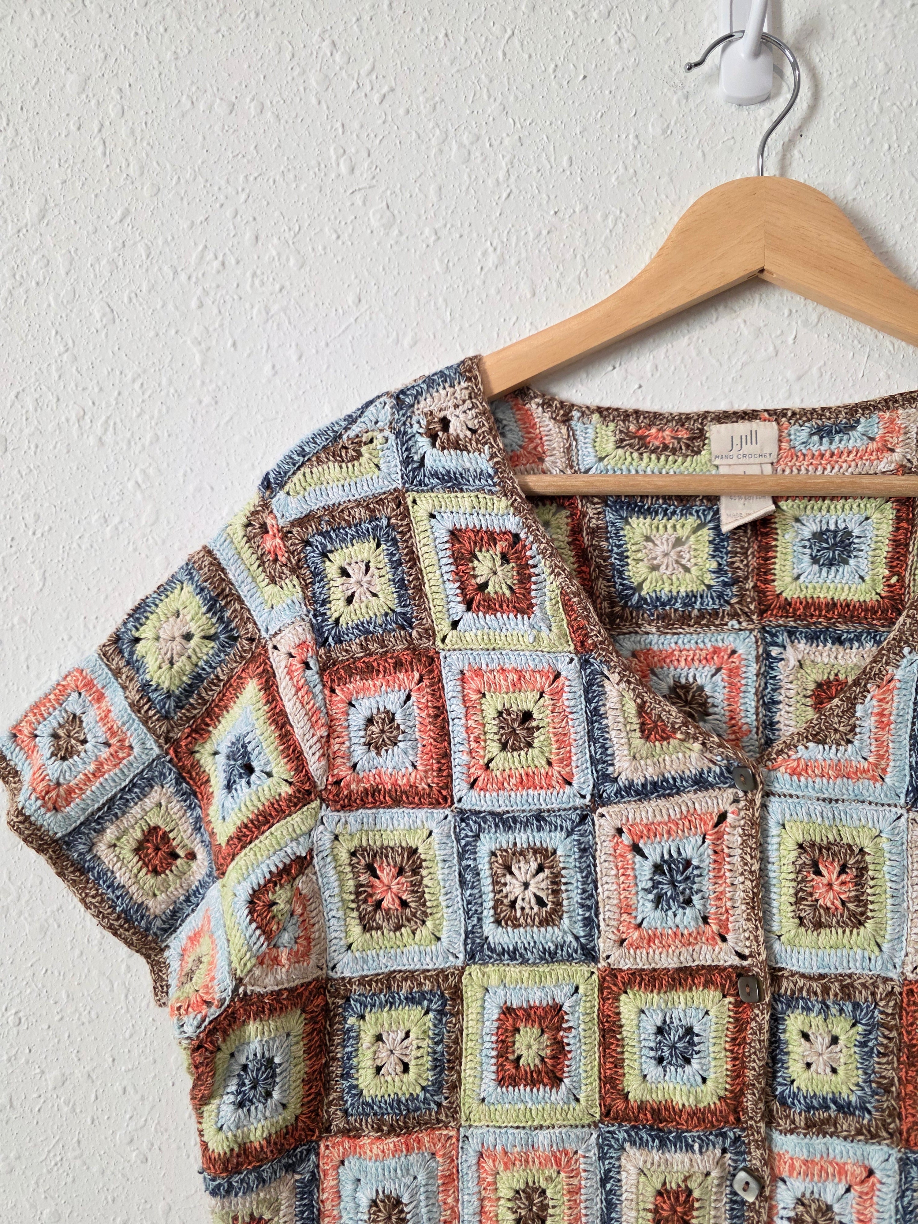 Vintage J.Jill Linen Crochet Top (L)