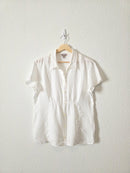 Vintage White Linen Button Up (M)