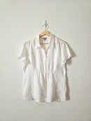 Vintage White Linen Button Up (M)