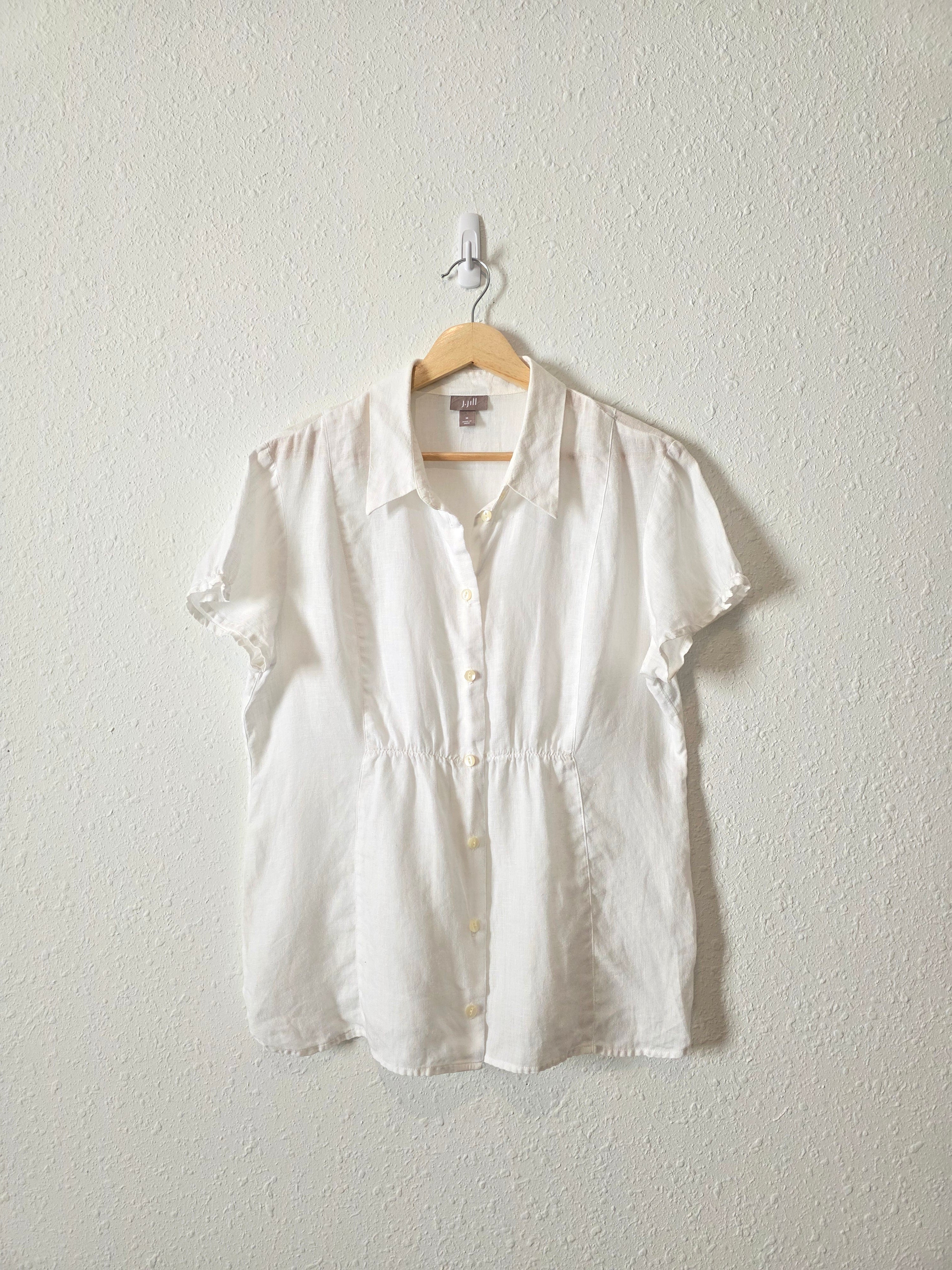 Vintage White Linen Button Up (M)