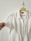 Vintage White Linen Button Up (M)