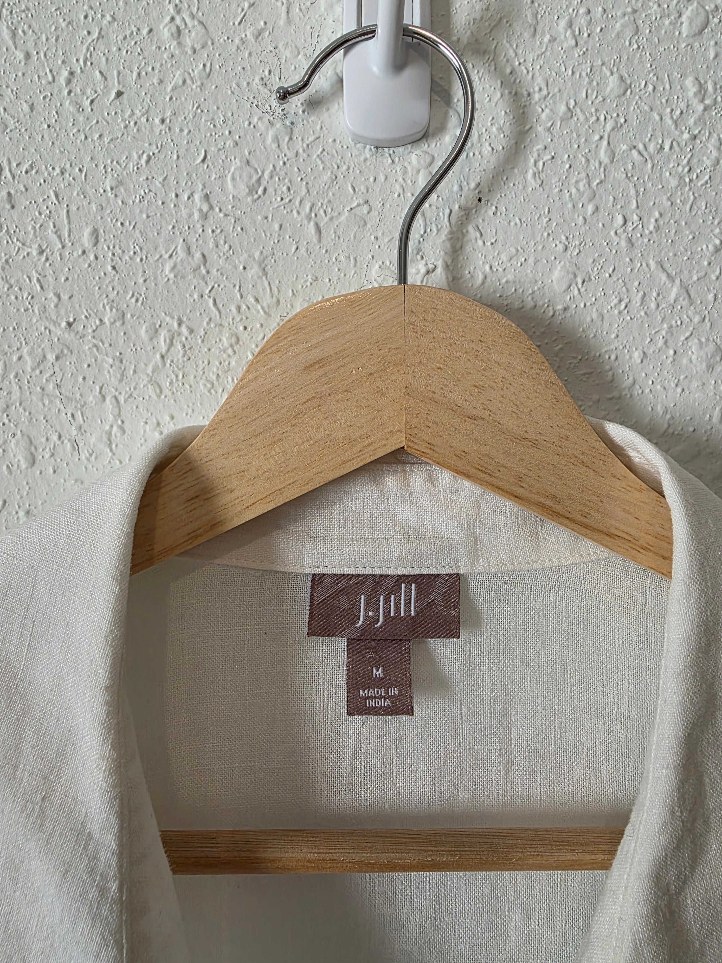Vintage White Linen Button Up (M)