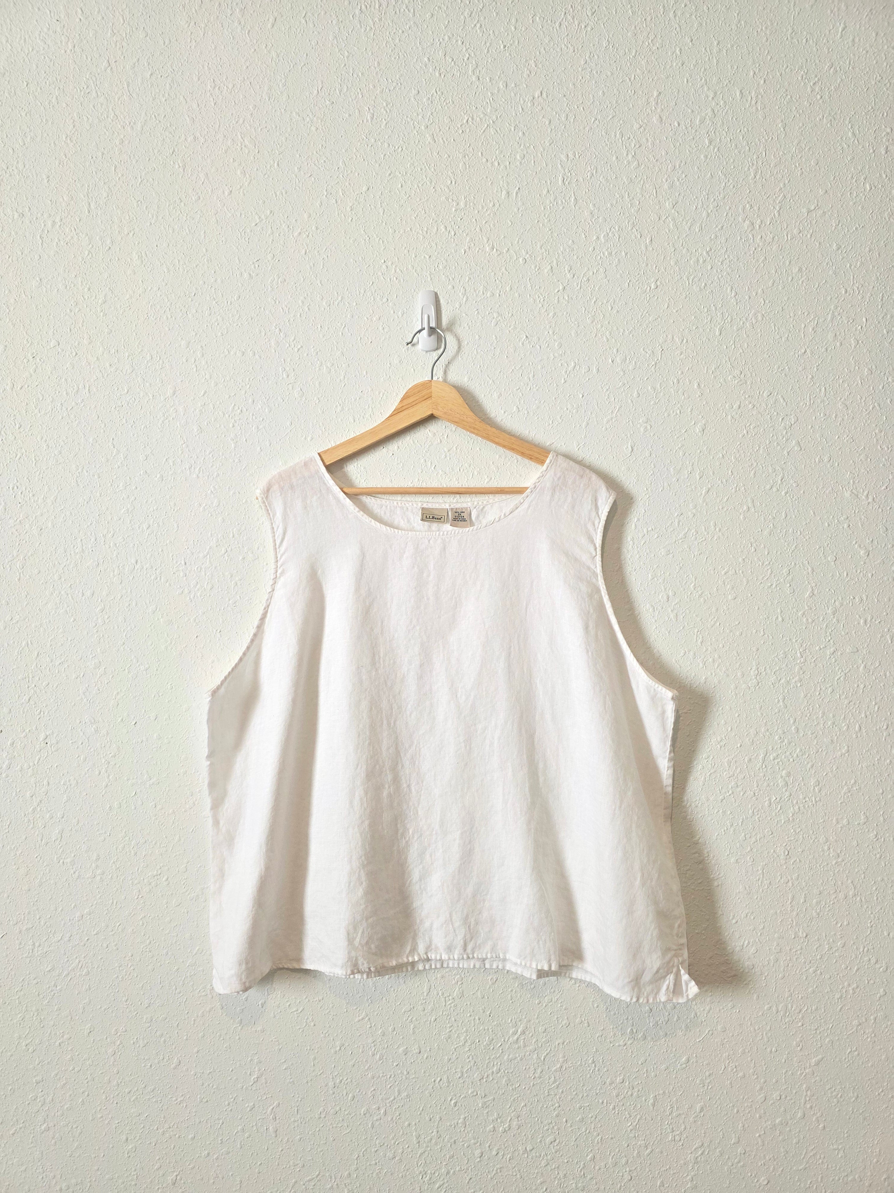 LL Bean White Linen Tank (2X)