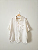 Mango White Linen Button Up (12)