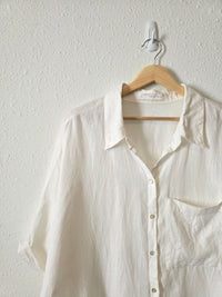 Mango White Linen Button Up (12)