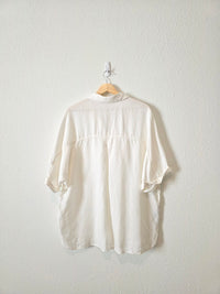 Mango White Linen Button Up (12)