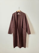 Pink Lily Brown Long Sweater Coat (XL)