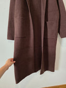 Pink Lily Brown Long Sweater Coat (XL)