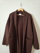 Pink Lily Brown Long Sweater Coat (XL)