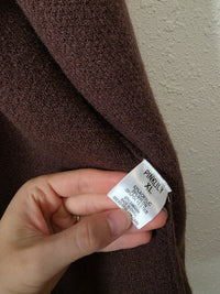 Pink Lily Brown Long Sweater Coat (XL)