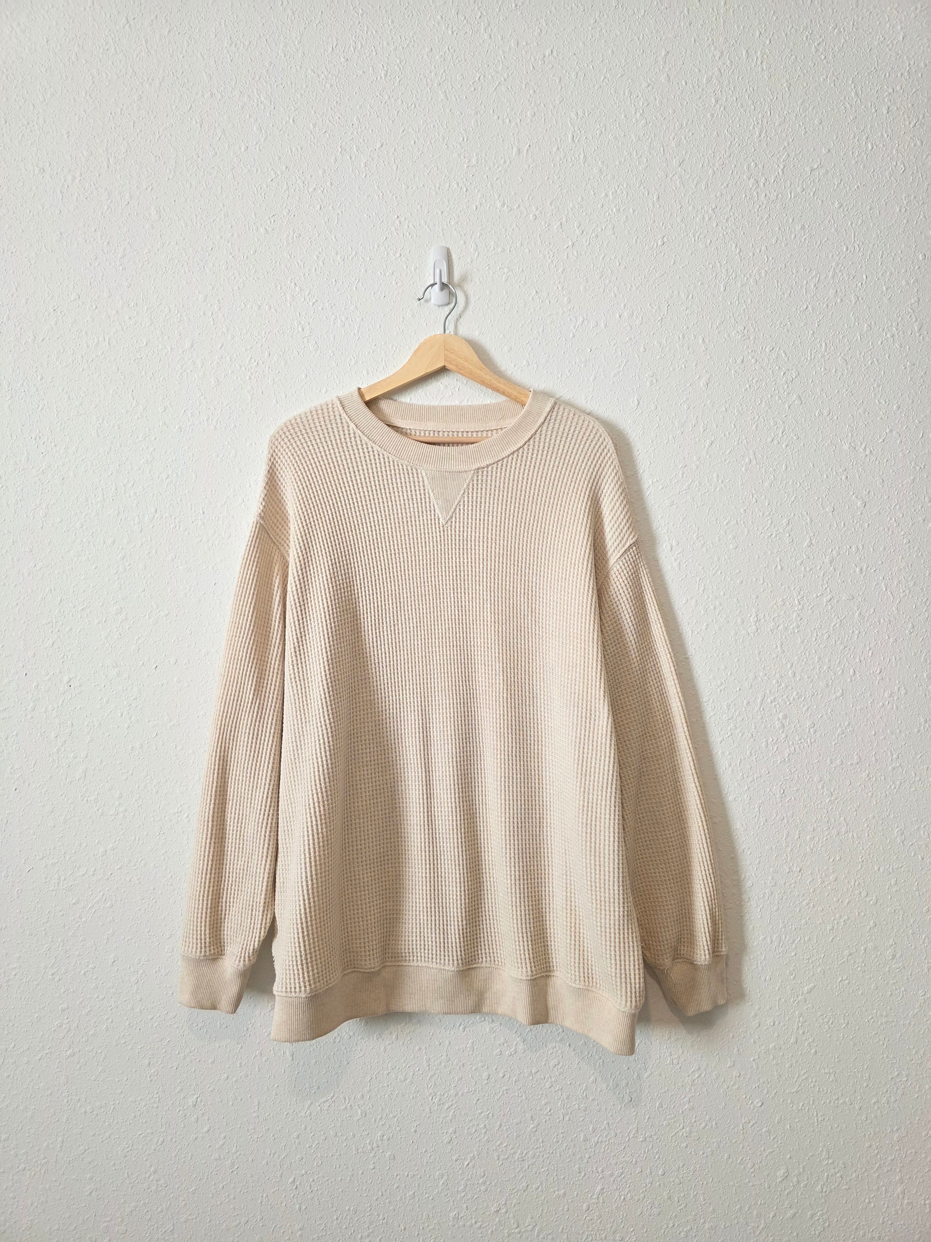 Aerie Oversized Waffle Crewneck (L)