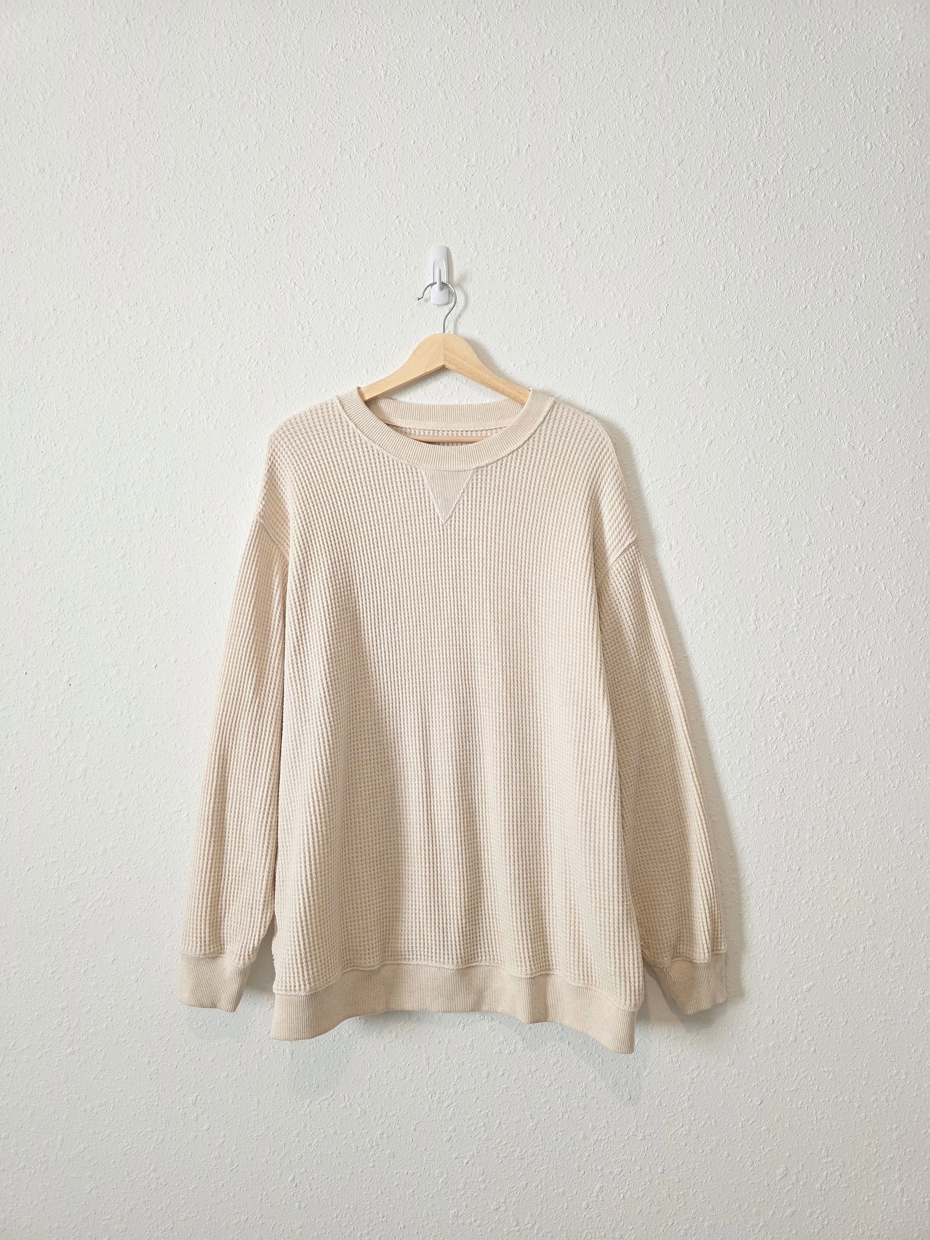 Aerie Oversized Waffle Crewneck (L)